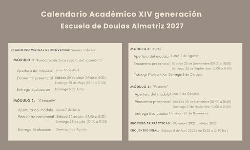 Calendario Académico XIV Generación