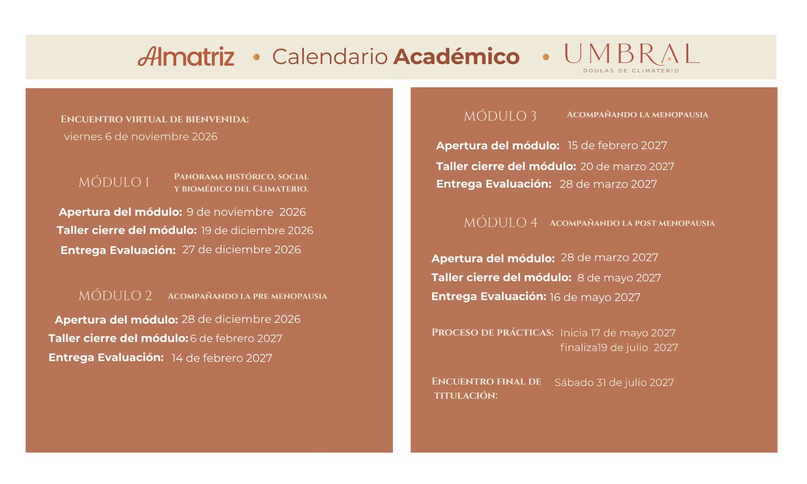 Calendario Académico Umbral